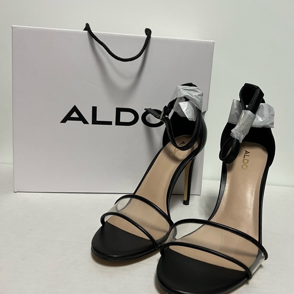 Aldo Black Heeled Sandals Summer - Picture 2 of 3